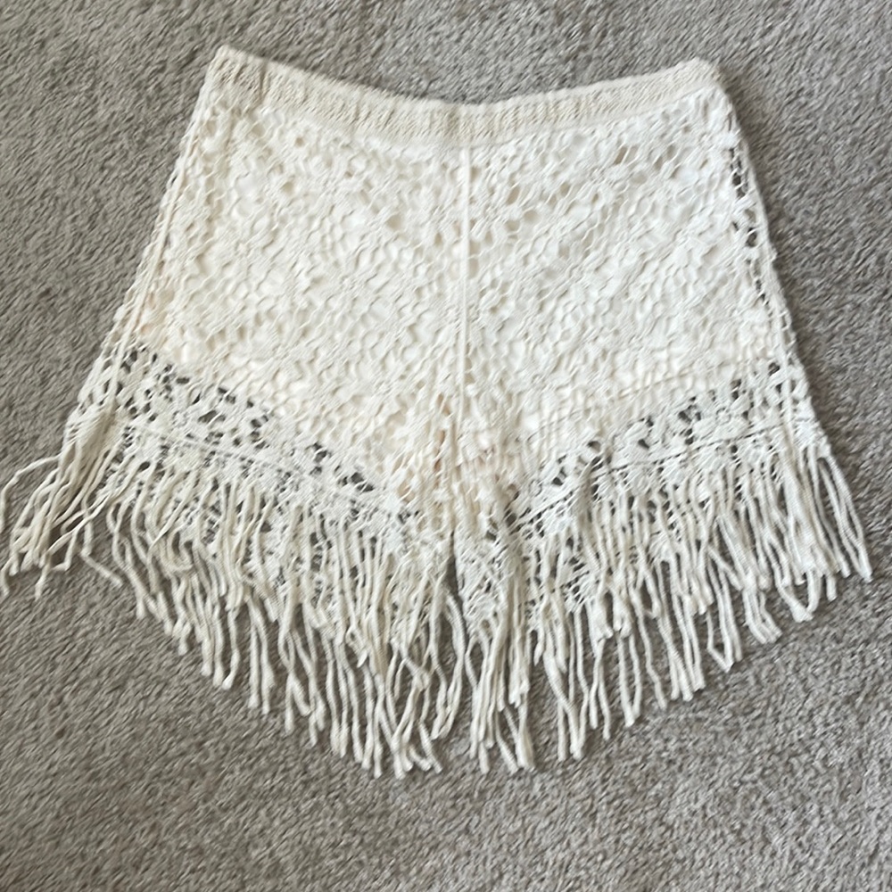 Boho Crochet Tassle Shorts size L